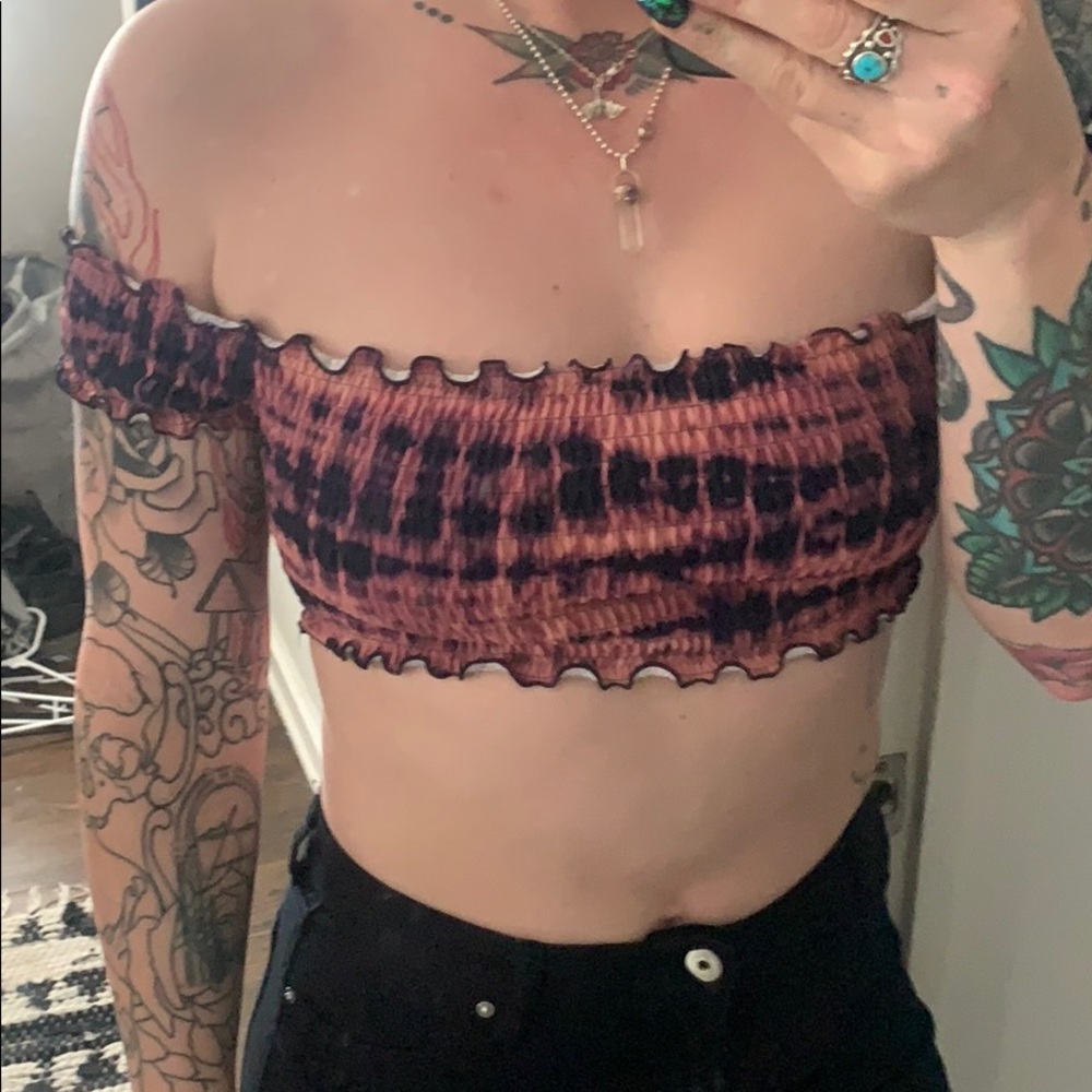 PINK off the shoulder swimsuit top